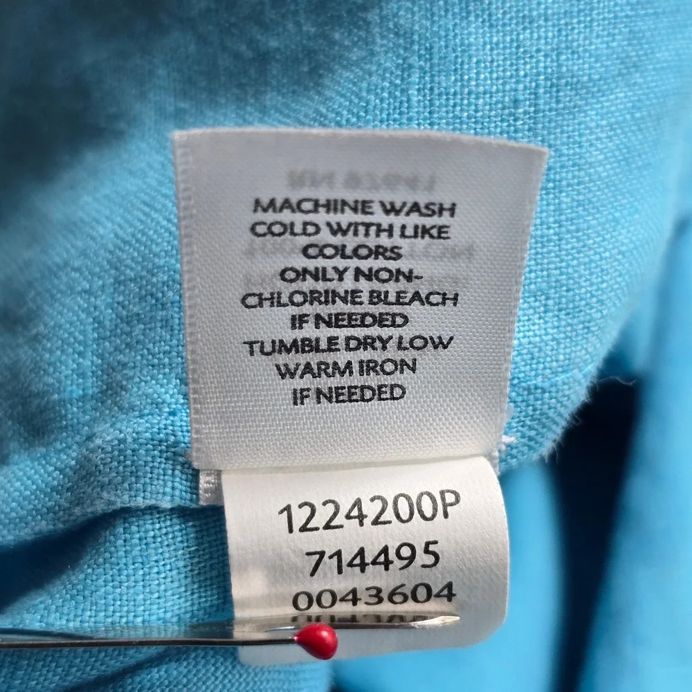 J Jill Petite‎ Linen Hooded Button Front Jacket Woman Small Blue Lightweight